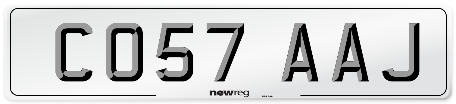 CO57 AAJ Number Plate from New Reg